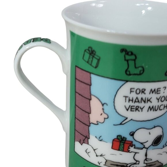 2/$15 Danbury Mint Peanuts Christmas Mug Green December Calendar Charlie Brown - Picture 5 of 9